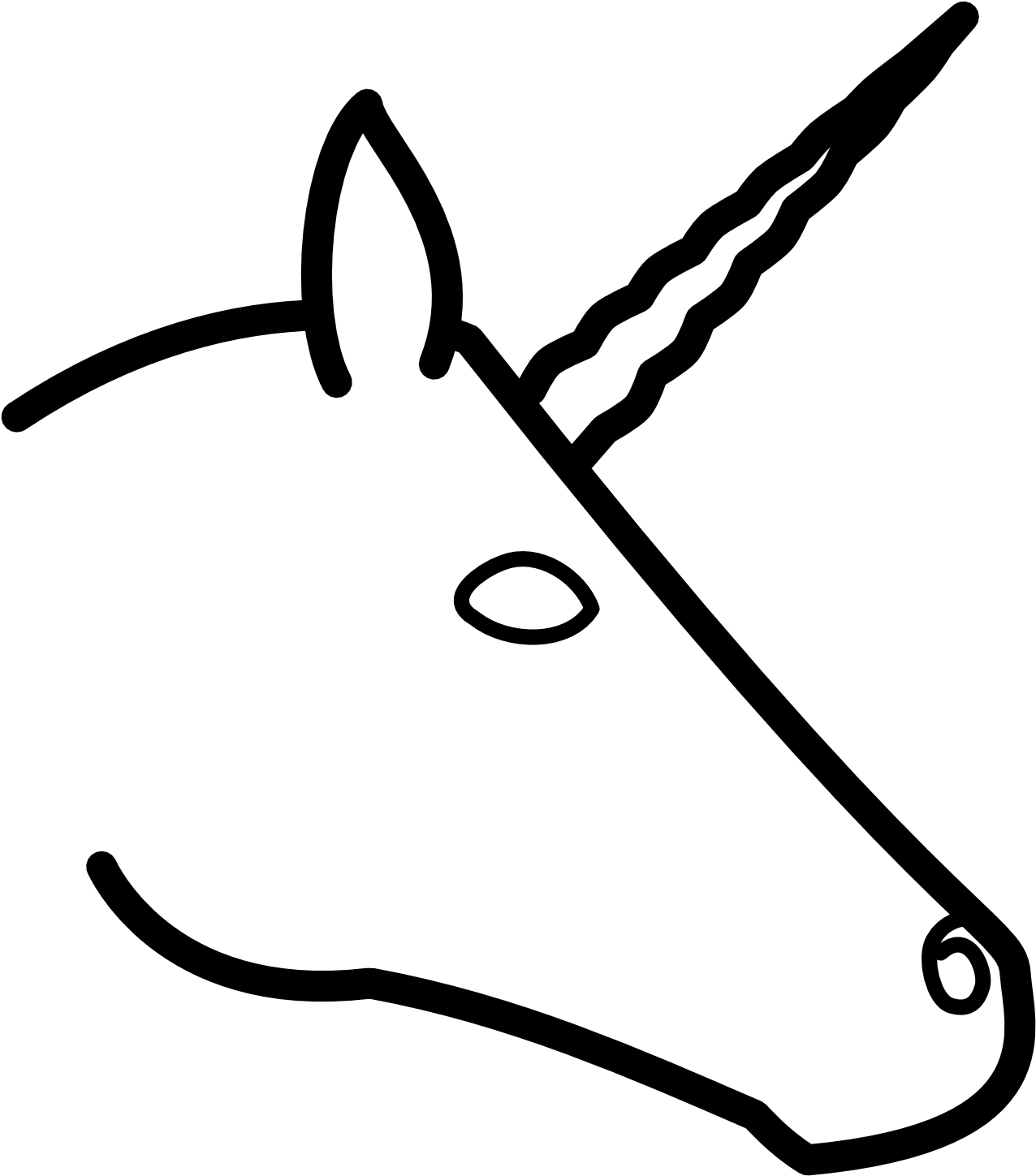 Draw A Unicorn Head Easy (2124x2400)