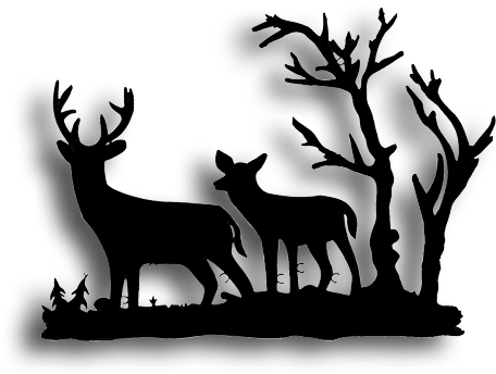 Plasma Cut Design Deer Scene - Primary School (500x500)