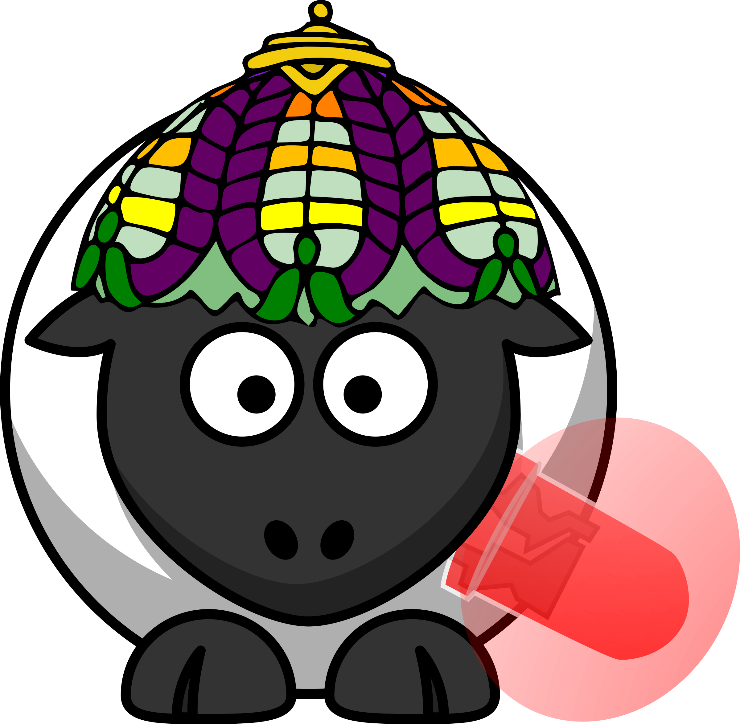 Big Image - Cartoon Sheep (2400x2350)