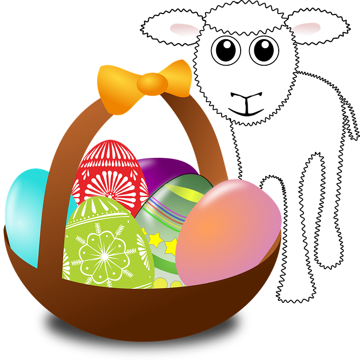 Celebration Lamp, Sheep, Easter Eggs, Basket, Easter, - Easter Journal 7x10 Notebook With Lined Pages: Fun (748x750)