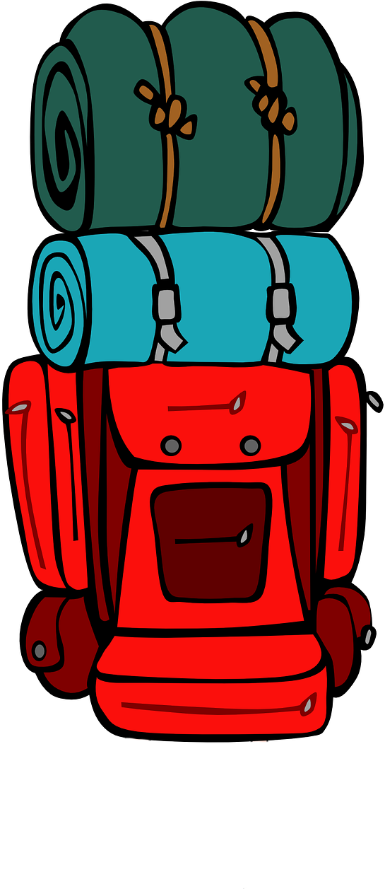 Camping Clipart Backpack - Backpacker Clipart (640x1280)