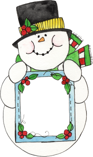 Frame - Snowman With Frame Clipart (301x509)