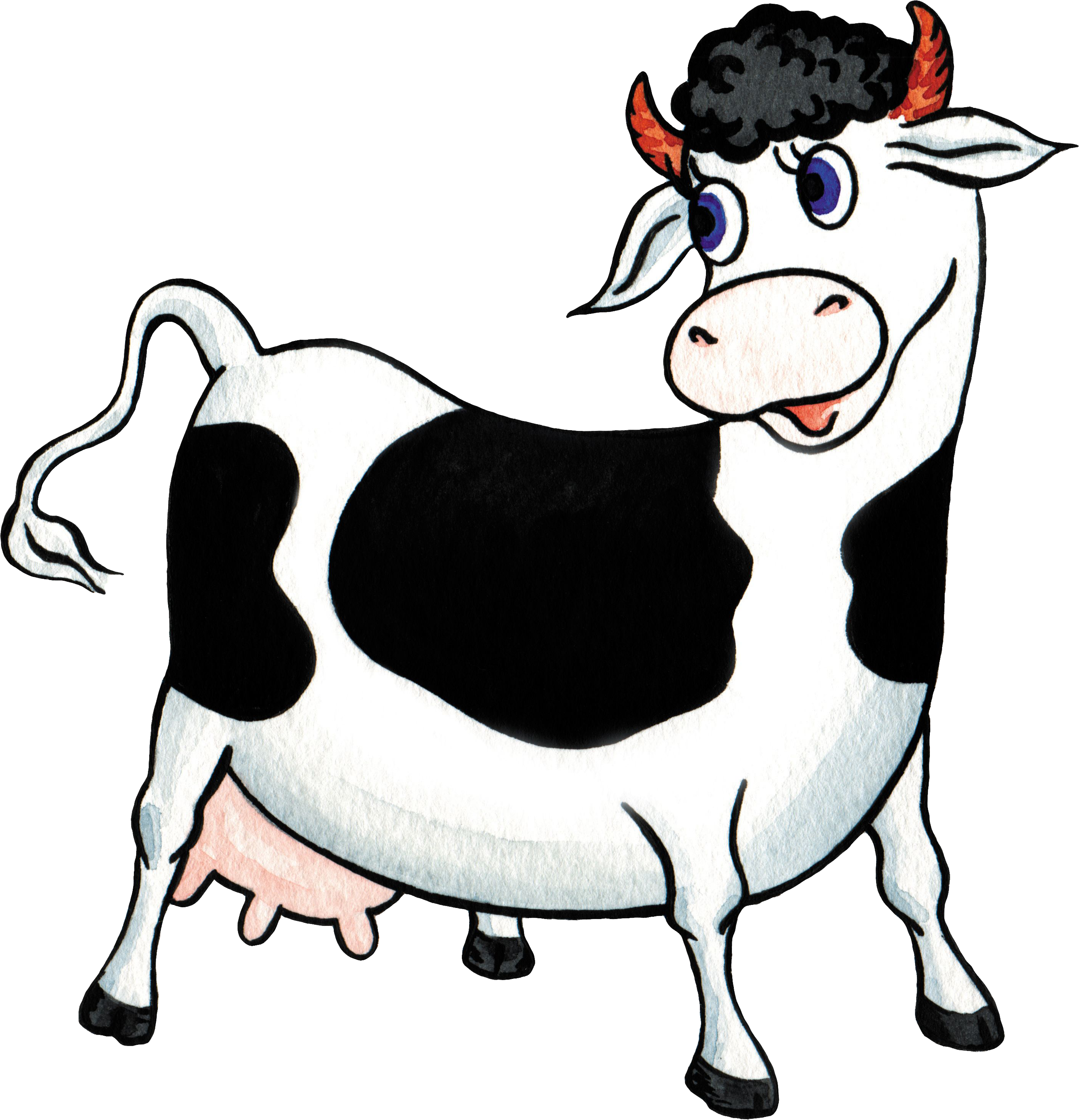 Картинка Boobs - Cow Cartoon Psd (2829x2937)