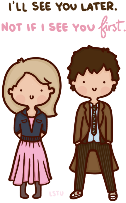 Doctor Who Cartoon Fanart Rose Tyler Ten Doctor Who - Doctor Who (500x725)