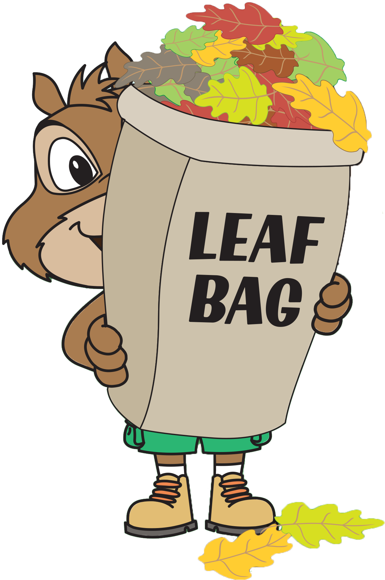 Fall Chipper With Leaf Bag - Leaf Hunt Clipart (1232x1854)