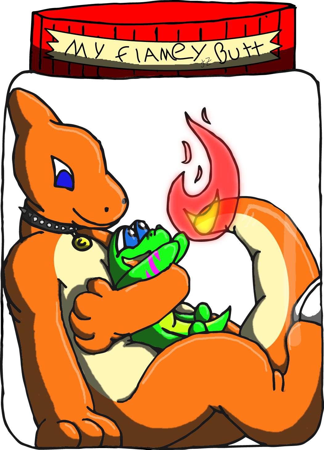 Jar 'o Flamey Butt - Cartoon (1050x1459)