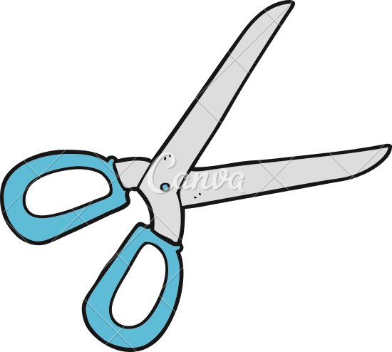 Cartoon Scissors - Cartoon (550x494)