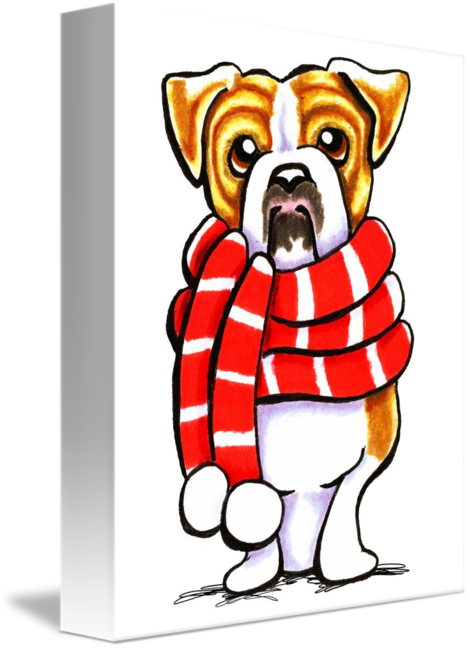 Bulldog Scarf Rectangle Magnet (469x650)
