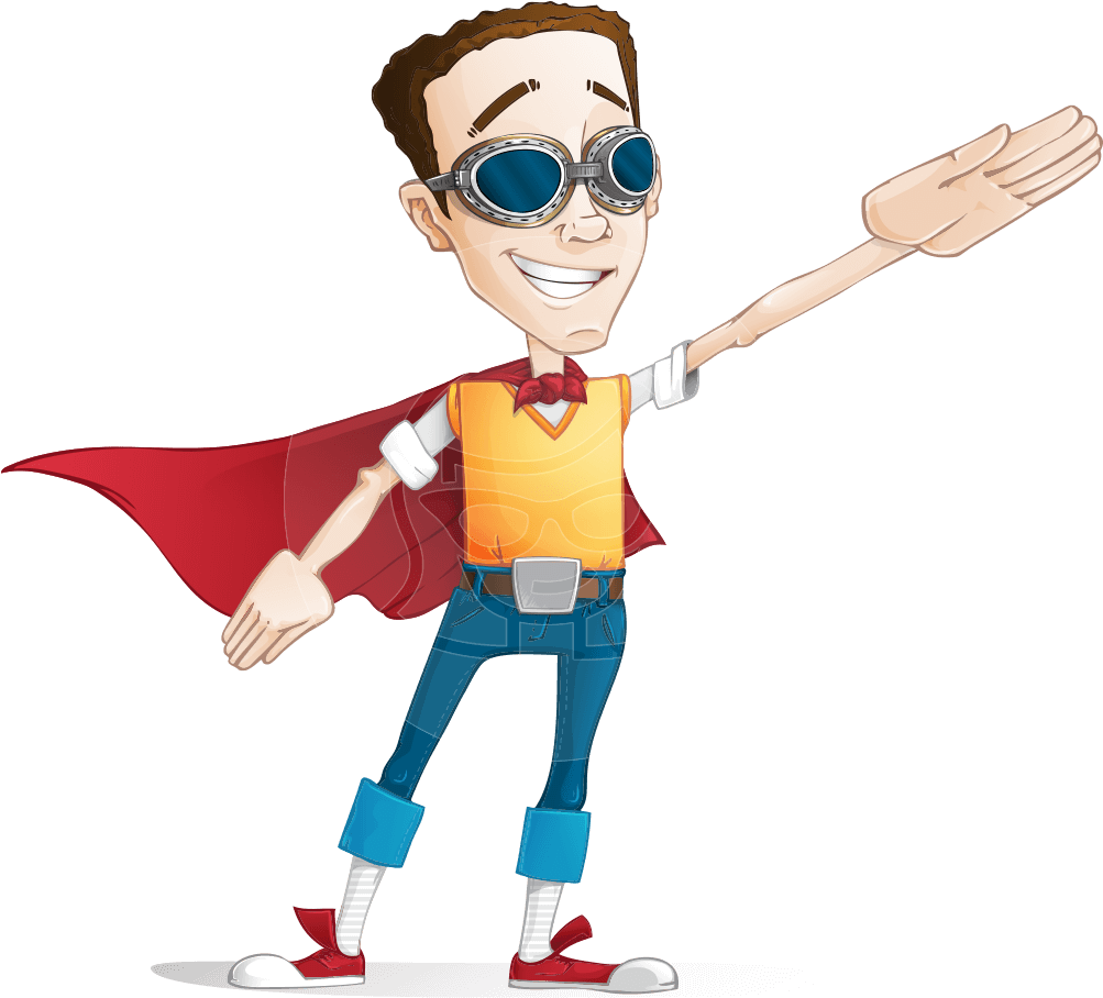 Victor Nerdbolt - Nerd Superhero Cartoon (1002x1060)