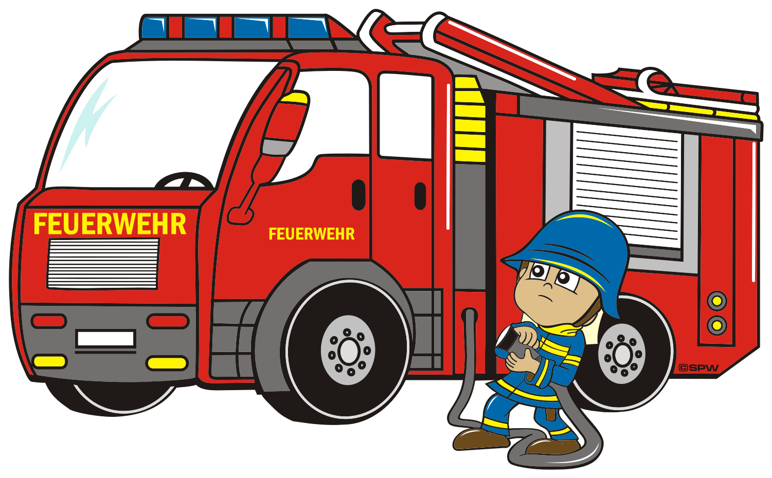 Feuerwehrk - Feuerwehrauto Comic (1500x1260)