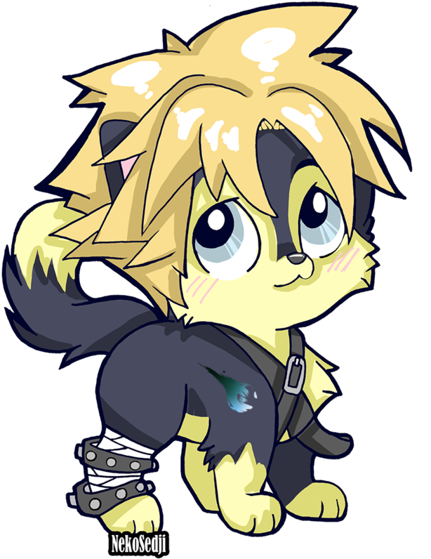 Cloud Chibi Wolf By Sedji - Drawing (762x1049)