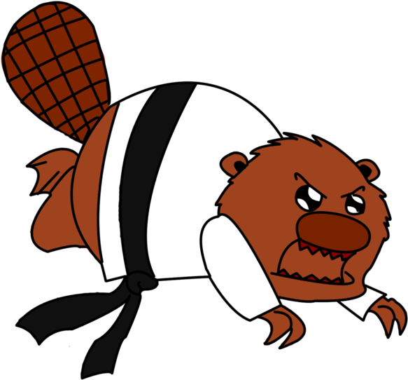 Karate Beaver By Drawsomethingnice - Cartoon (1024x745)