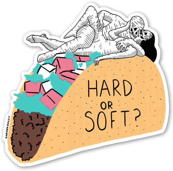 Hard Or Soft Sticker - Sticker (600x592)