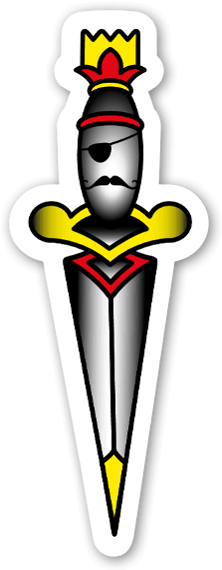 Pirateghost Flash Dagger Sticker - Pirateghost Flash Dagger Sticker (253x600)