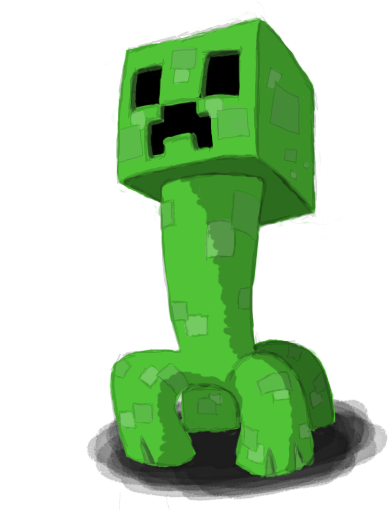 Minecraft Clipart Creaper - Drawing (448x515)