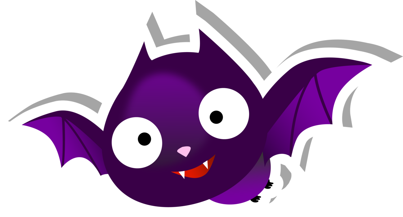 Flying Bat Sticker - Cartoon (1299x700)