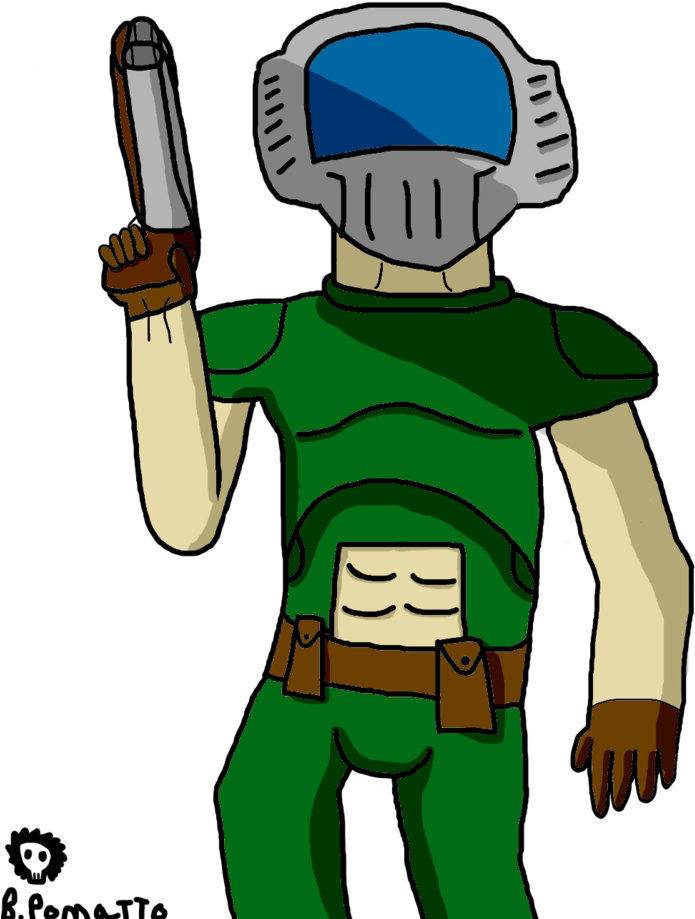 Doomguy By Bpomatto - Cartoon (858x930)