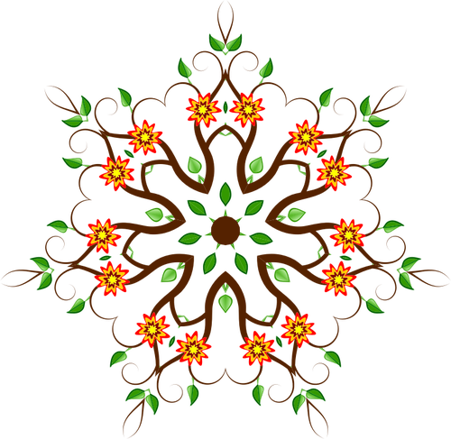 Large Flower-shaped Floral Tree Design - Tree (500x487)