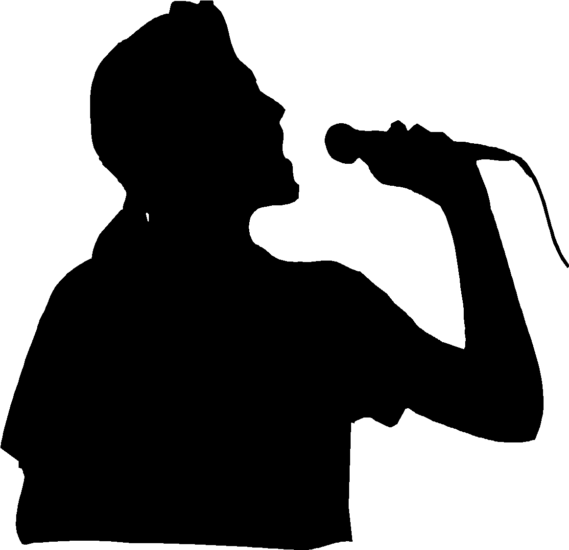 Singing Clipart - Microphone With Singer (1171x1135)