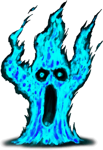 Blue Flame Elemental - Clip Art (336x483)