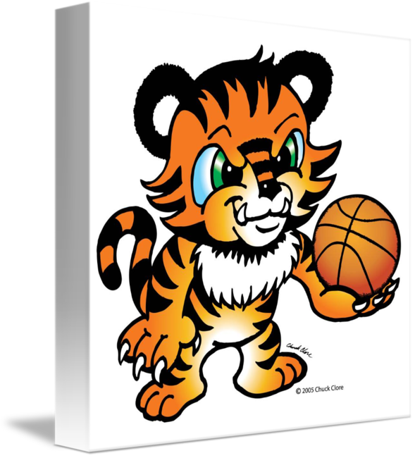Tiger With A Basketball (589x650)