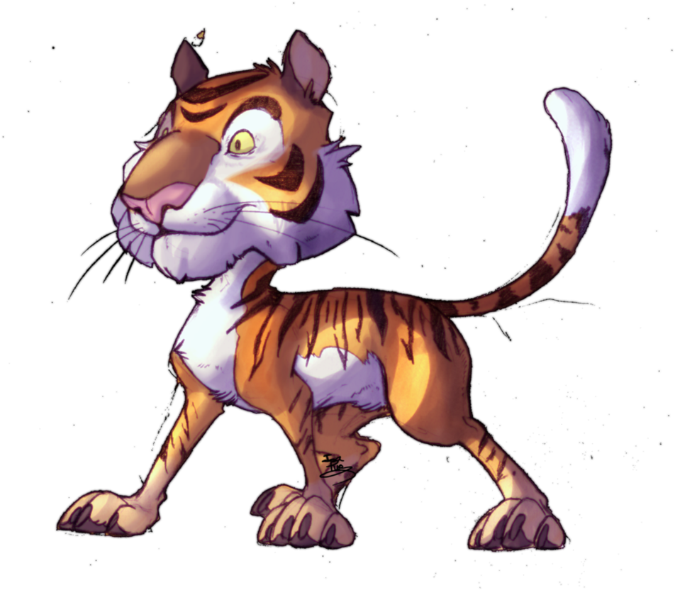 Cartoon Tiger By Izapug - Drawing (958x834)