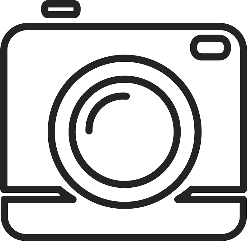 Camera Outline Rubber Stamp - Camera Outline (800x800)