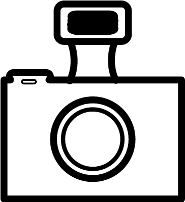 Photo Camera Outline With Flash Vector - Photography (400x399)