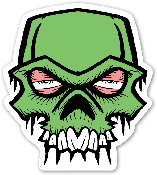 Green Skull Sticker - Skull (536x600)