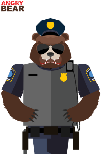 Bear Police - Медведь Полицейский (412x550)