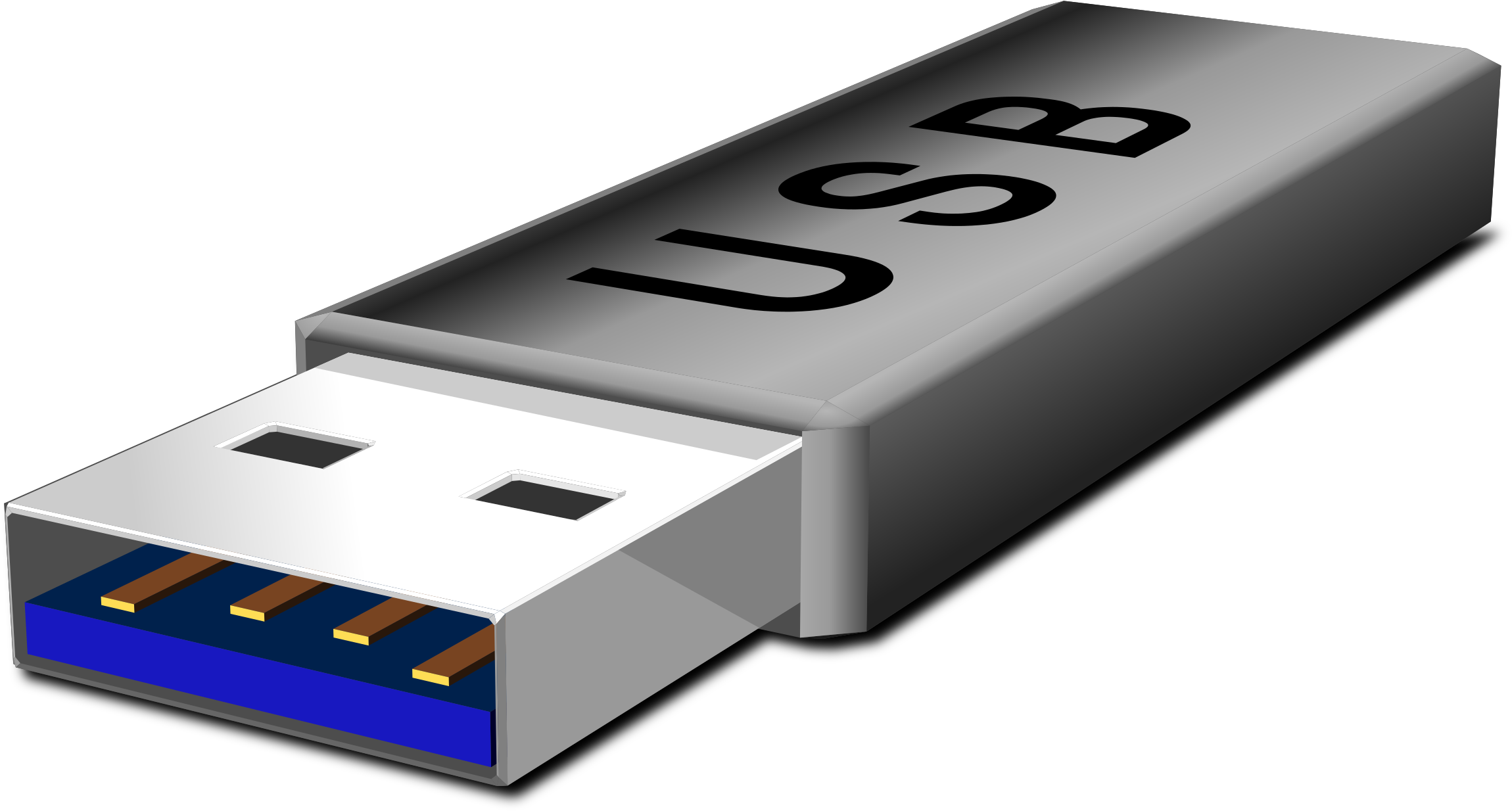 Usb Flash - Clip Art (2400x1240)