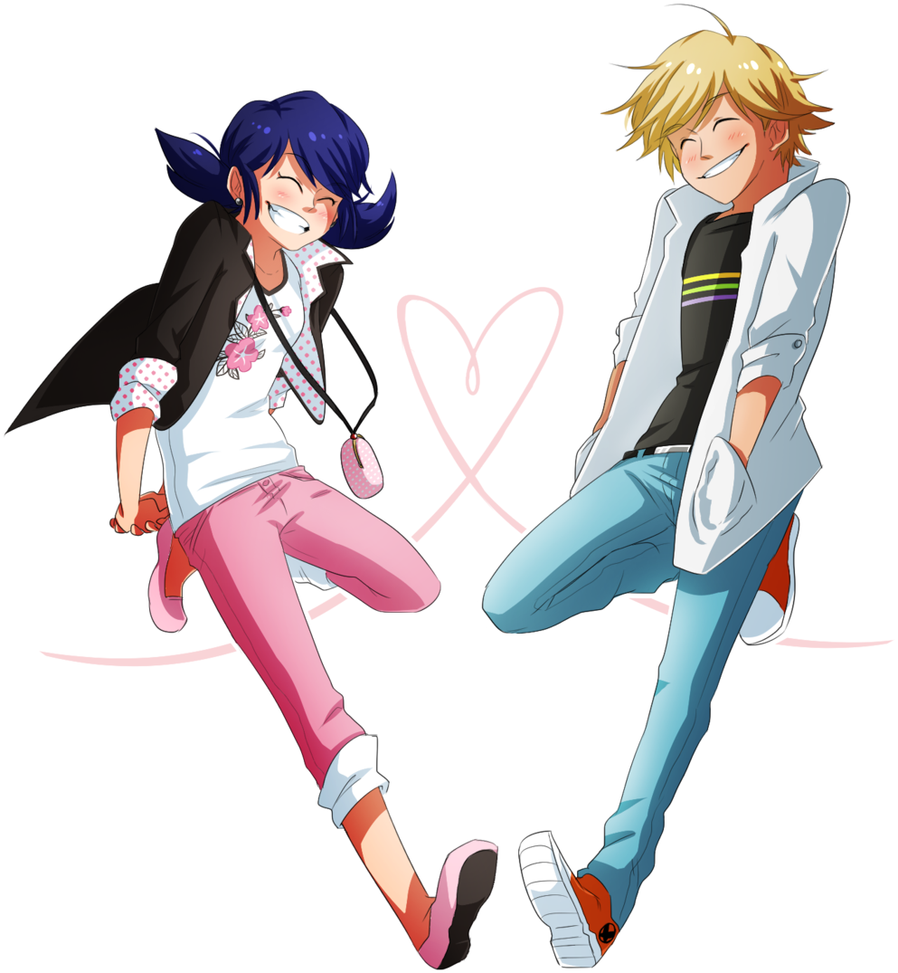 Ladybug And Cat Noir (1024x1096)