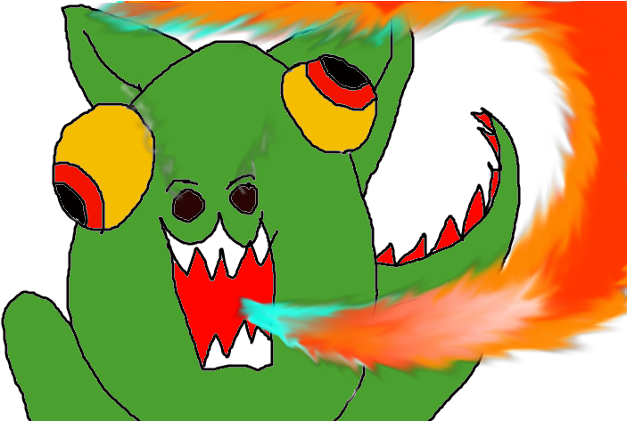 Firebreathing Catfrog Derpasaurus - Cartoon (989x472)