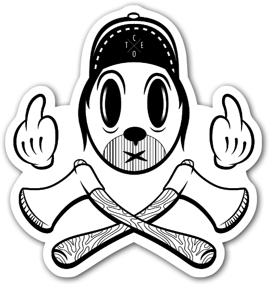 Cote Double Axe Boy Sticker - Design (572x600)