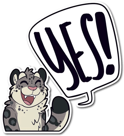 Снежный Леопард Telegram Sticker - Sticker (512x512)