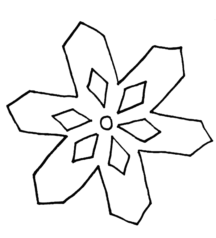 Snowflake With A Simple Pattern Coloring Pages - Line Art (700x771)