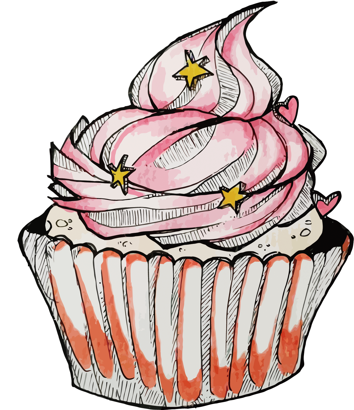 Vector Cup Cake - Vector Graphics (1500x1760)