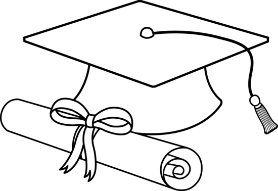 Diploma And Cap Drawing (550x378)