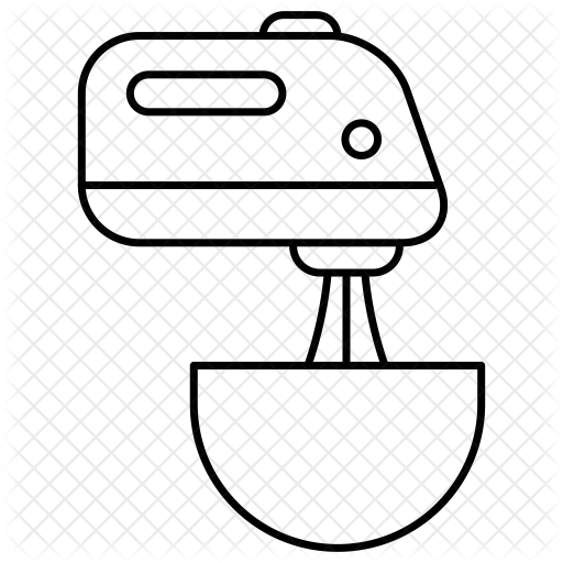 Kitchen Mixer Icon - Line Art (512x512)
