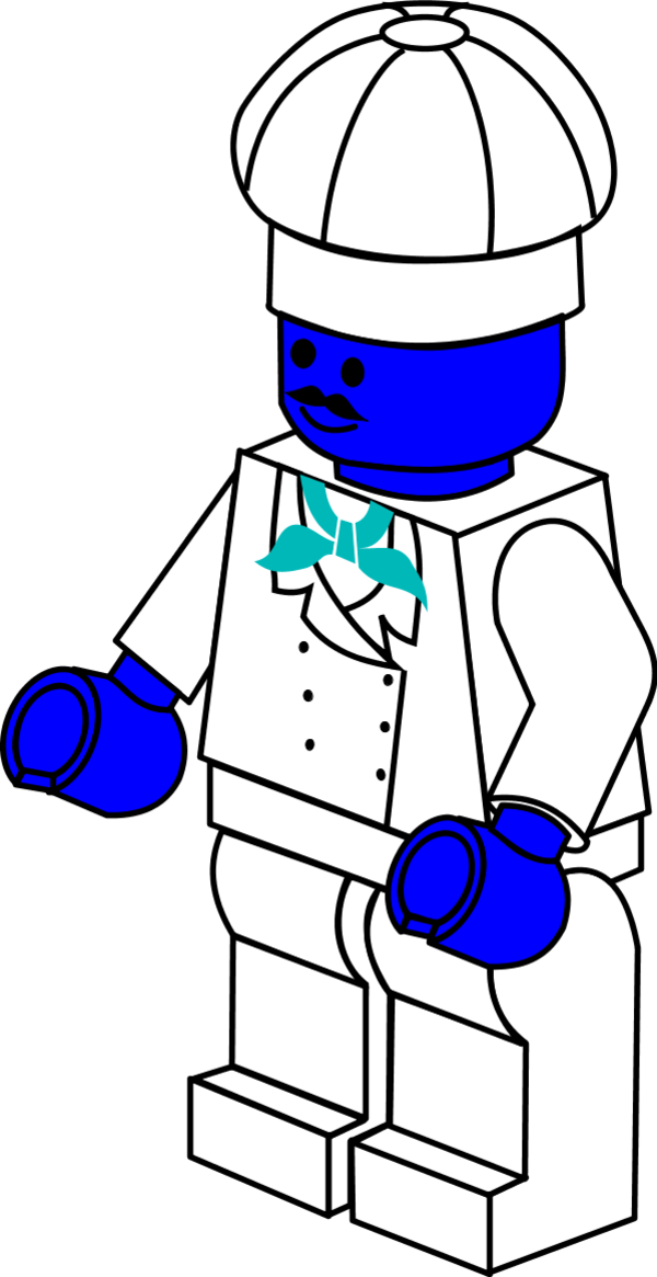 Lego Town Chef - Lego Vector (600x1165)