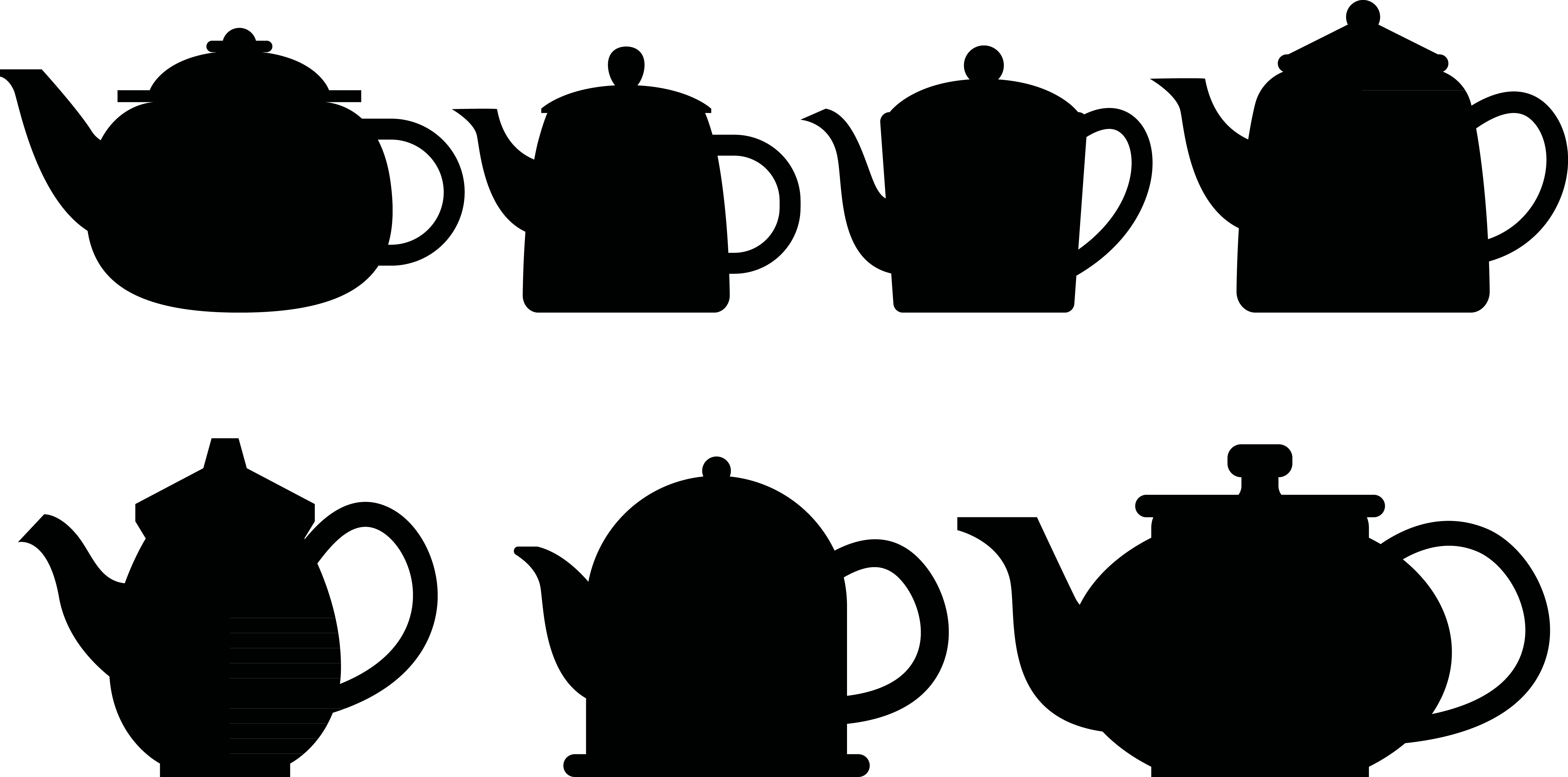 Coffee Teapot Silhouette - Teapot Vector (5200x2577)