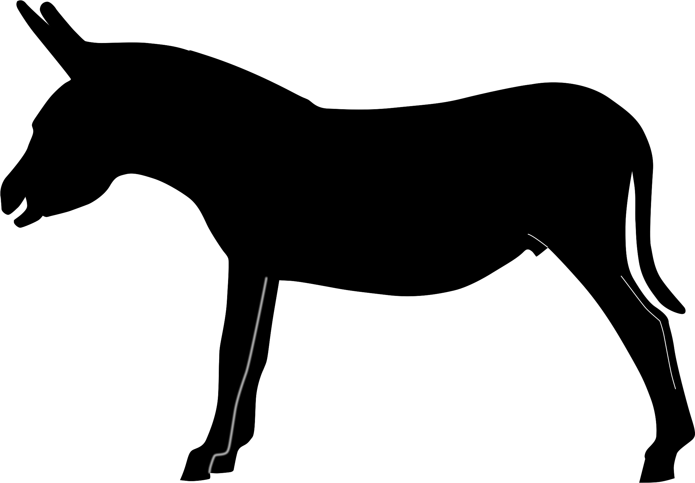Donkey Silhouette2 - Donkey (2400x1697)
