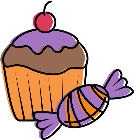 Sweet Cupcake With Candy - Candy (550x550)
