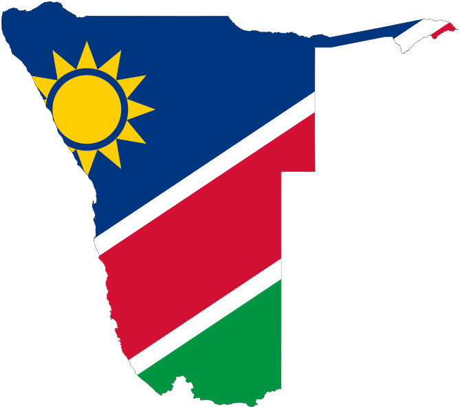 669px Flag Map Of Namibia - Namibia Flag Map (2048x1821)