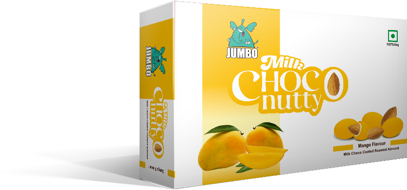 Jumbo Mango Milk Choco Nutty 30g Pack - Milk (971x677)