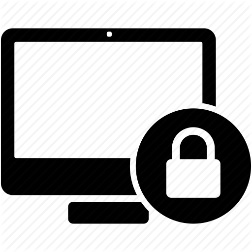 Padlock And Computer Icon - Computer With Lock Icon (512x512)