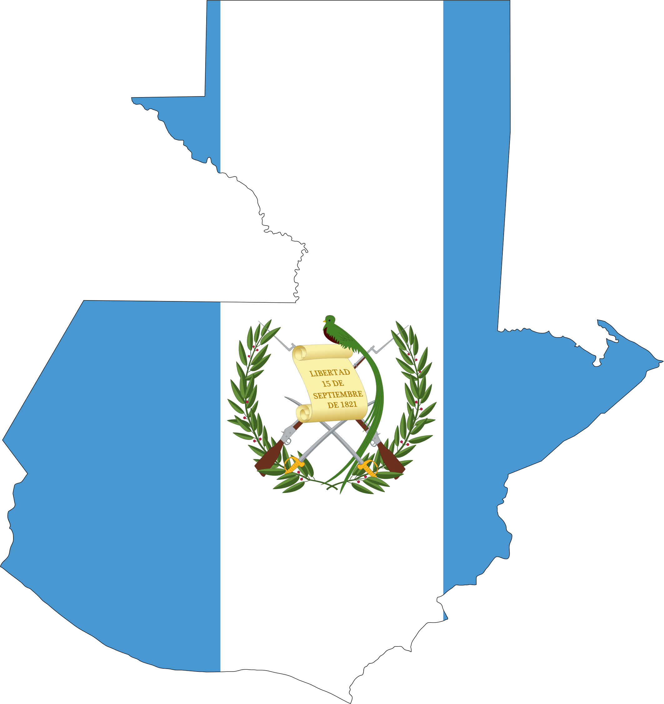 Guatemala Map Flag - Guatemala Flag Map (2125x2254)