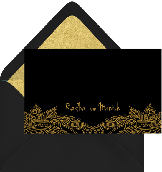 Leaf Outlines Thank You Note In Black - .com (550x581)