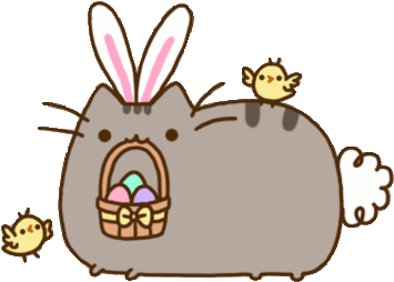 Egg Cartoon Cliparts - Pusheen Easter (400x320)