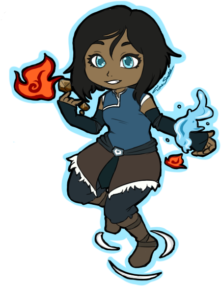 Korra Chibi By Timesketch - Drawing (566x646)